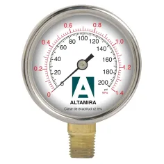 MANOMETRO ALTAMIRA GLICER 0-200PSI 1/4"M